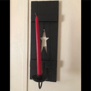 Set of two primitive wall candle holders